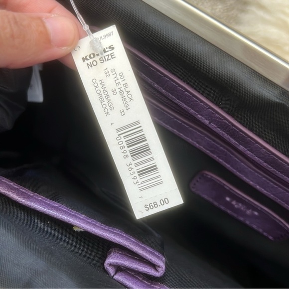 Apt 9 black/purple shoulder bag NWT - Picture 6 of 7